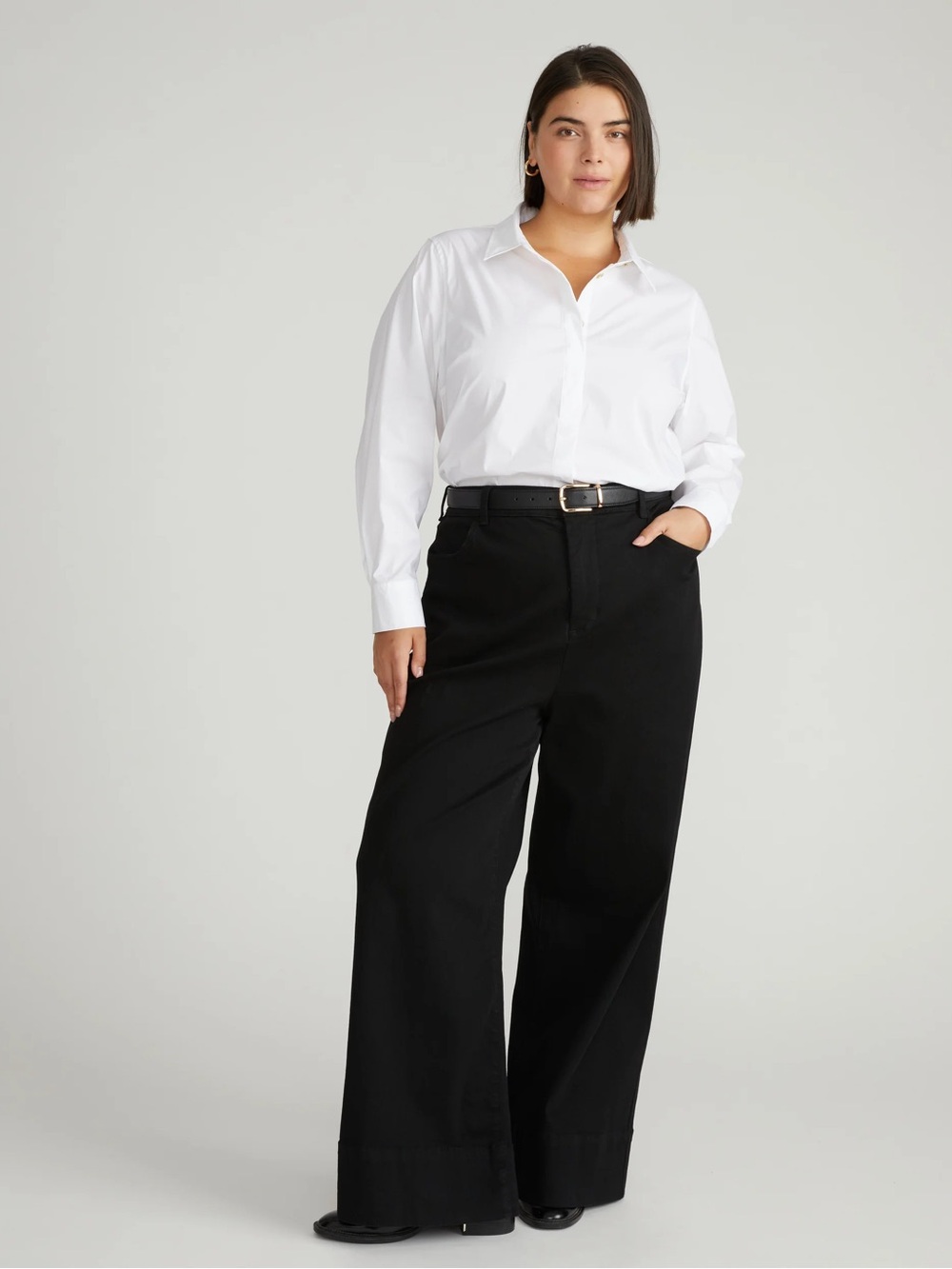 NWT Universal Standard  Elbe Popover Stretch Poplin Shirt Size 10-12